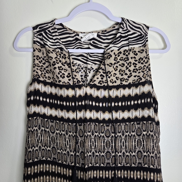 BEACHLUNCHLOUNGE Mixed Animal Print V neck Midi Dress S - Picture 3 of 6